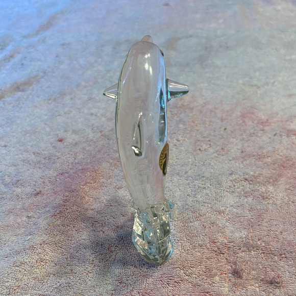 Vintage Waterford Crystal Clear and Blue Dolphin Figurine- 1999 - Picture 4 of 7